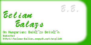 belian balazs business card